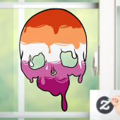 Lesbische trots druipende schedel raamsticker (Huis)