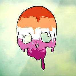 Lesbische trots druipende schedel raamsticker