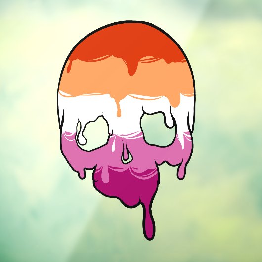 Lesbische trots druipende schedel raamsticker (Vel 3)