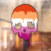 Lesbische trots druipende schedel raamsticker (Vel 2)