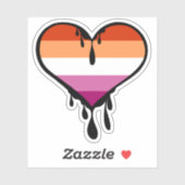 Lesbische trots druppelen hart sticker (Vel)