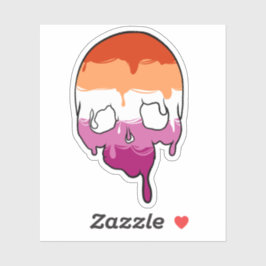 Lesbische trots druppelen schedel sticker