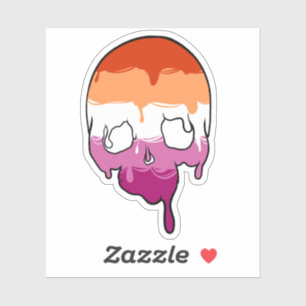 Lesbische trots druppelen schedel sticker