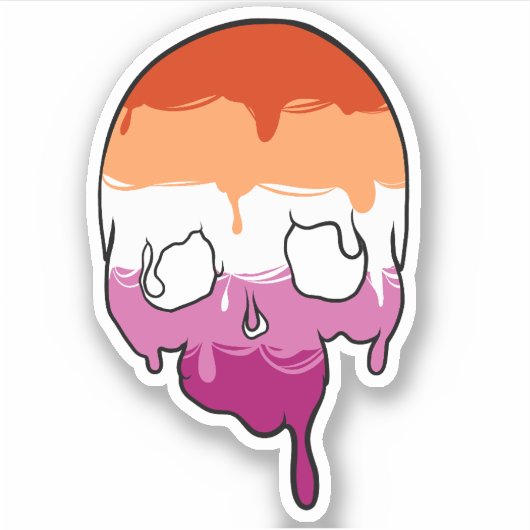 Lesbische trots druppelen schedel sticker (Voorkant)