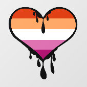Lesbische trots druppelend hart raamsticker (Vel)