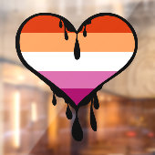 Lesbische trots druppelend hart raamsticker (Vel 2)