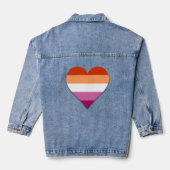 Lesbische trots hart denim jacket (Achterkant)