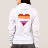 Lesbische trots hart hoodie (Achterkant)