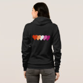 Lesbische trots harten hoodie (Achterkant volledig)