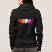 Lesbische trots harten hoodie (Achterkant)