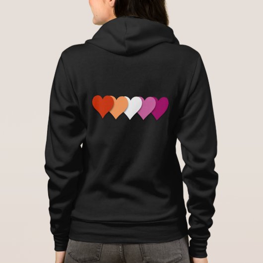 Lesbische trots harten hoodie (Achterkant)