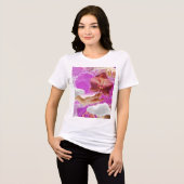 Lesbische trots Roze Orchidee Esthetisch Sapphisch Tri-Blend Shirt (Voorkant volledig)
