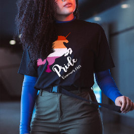 Lesbische trots: Unicorn, Aangepast Jaar en Stad T-shirt