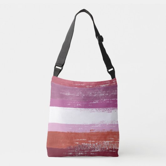 Lesbische trots verf crossbody tas (Voorkant)