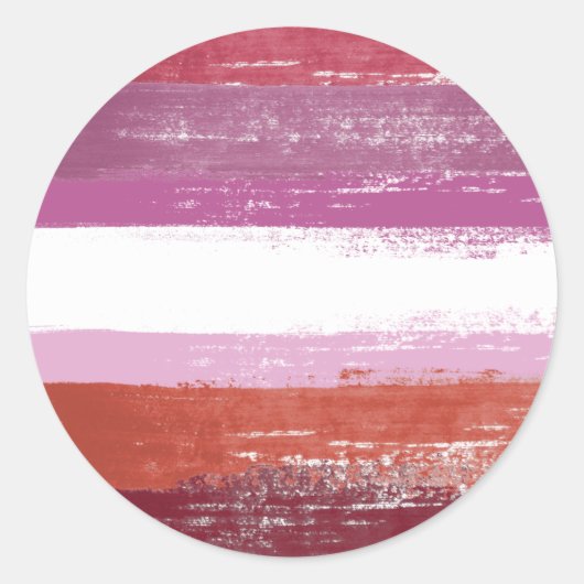 Lesbische trots verf ronde sticker (Voorkant)