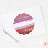 Lesbische trots verf ronde sticker (Envelop)
