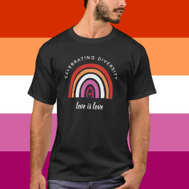 Lesbische trots viert diversiteit liefde is liefde t-shirt