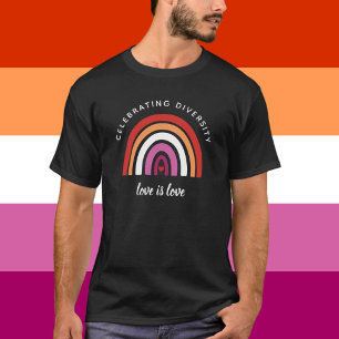 Lesbische trots viert diversiteit liefde is liefde t-shirt