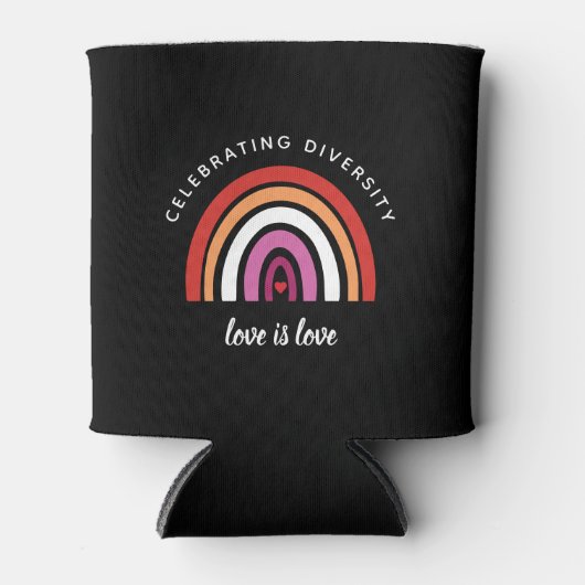 Lesbische trots viert diversiteit Love Is Love Blikjeskoeler (Voorkant)