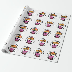 Lesbische trots vuist cirkel cadeaupapier