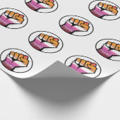 Lesbische trots vuist cirkel cadeaupapier (Hoek)
