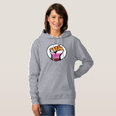 Lesbische trots vuist cirkel hoodie (Voorkant volledig)