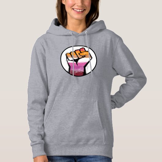 Lesbische trots vuist cirkel hoodie (Voorkant)