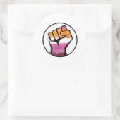 Lesbische trots vuist cirkel ronde sticker (Tas)