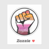 Lesbische trots vuist cirkel sticker (Vel)