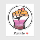 Lesbische trots vuist cirkel sticker (Vel)