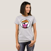 Lesbische trots vuist T-shirt (Voorkant volledig)