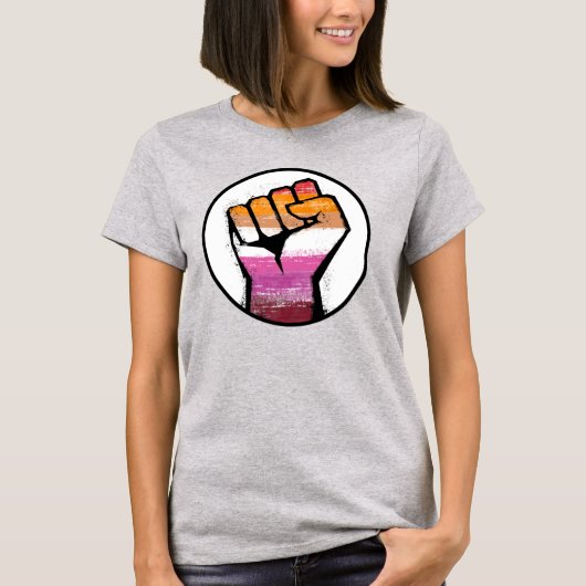 Lesbische trots vuist T-shirt (Voorkant)