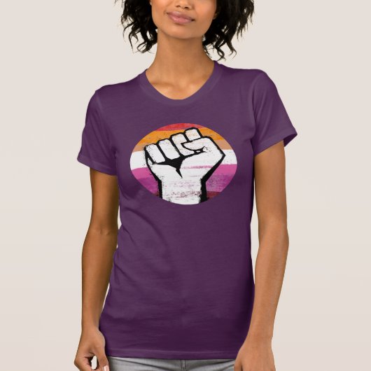 Lesbische trots vuist T-shirt (Voorkant)