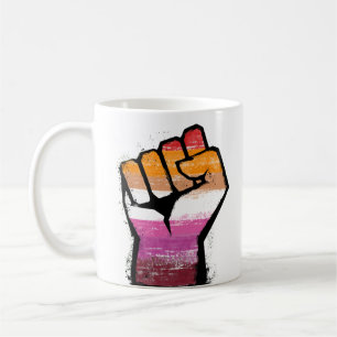 Lesbische trots vuist T-shirt Koffiemok