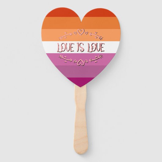 Lesbische trotsmaand Liefde is liefde Handwaaier (Achterkant)