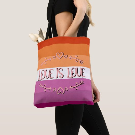 Lesbische trotsmaand Liefde is liefde Tote Bag (Dichtbij)