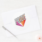 Lesbische trotsuitbarsting ronde sticker (Envelop)