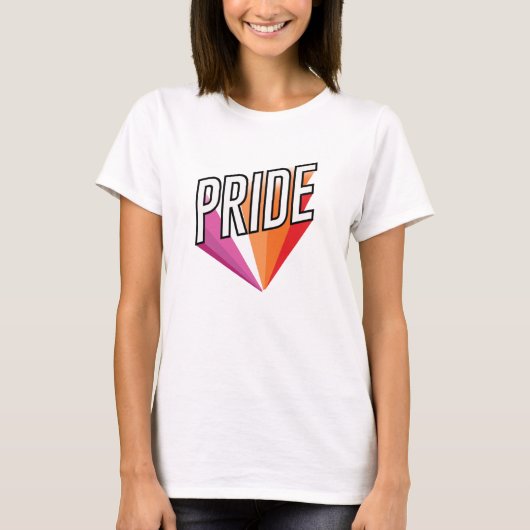 Lesbische trotsuitbarsting t-shirt (Voorkant)