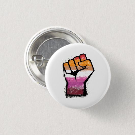 Lesbische trotsvuist ronde button 3,2 cm (Voorkant /achterkant)