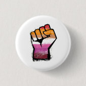 Lesbische trotsvuist ronde button 3,2 cm (Voorkant)