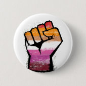 Lesbische trotsvuist ronde button 5,7 cm (Voorkant)