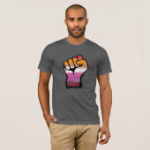 Lesbische trotsvuist t-shirt (Voorkant volledig)