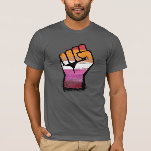Lesbische trotsvuist t-shirt (Voorkant)