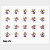 Lesbische trotsvuistcirkel ronde sticker (Vel)