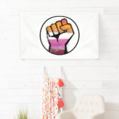 Lesbische trotsvuistcirkel spandoek (Insitu)