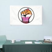 Lesbische trotsvuistcirkel spandoek (Beurs)