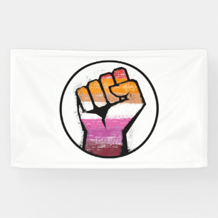 Lesbische trotsvuistcirkel spandoek