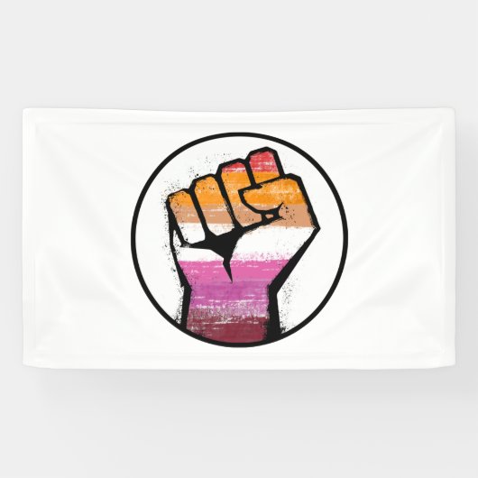 Lesbische trotsvuistcirkel spandoek (Horizontaal)
