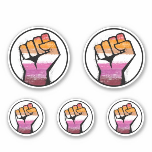 Lesbische trotsvuistcirkel sticker (Voorkant)