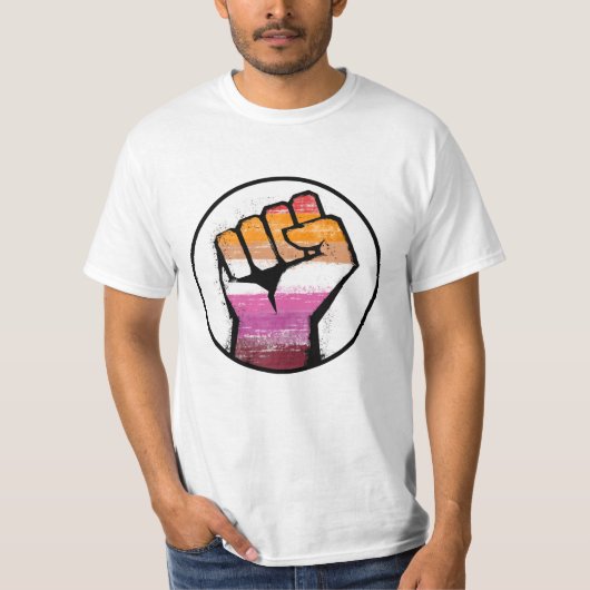 Lesbische trotsvuistcirkel t-shirt (Voorkant)